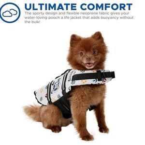 PAWS Aboard Nautical Print - Small Dog Life Vest